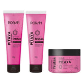 Kit  Esfoliante, Hidratante e Sabonete Corpo e Rosto Pitaya Porán